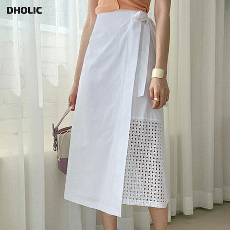 パンチングラップスカート・全3色・b56362 レディース【sk】【韓国 ファッション スカート ミディ丈 ミディスカート パン