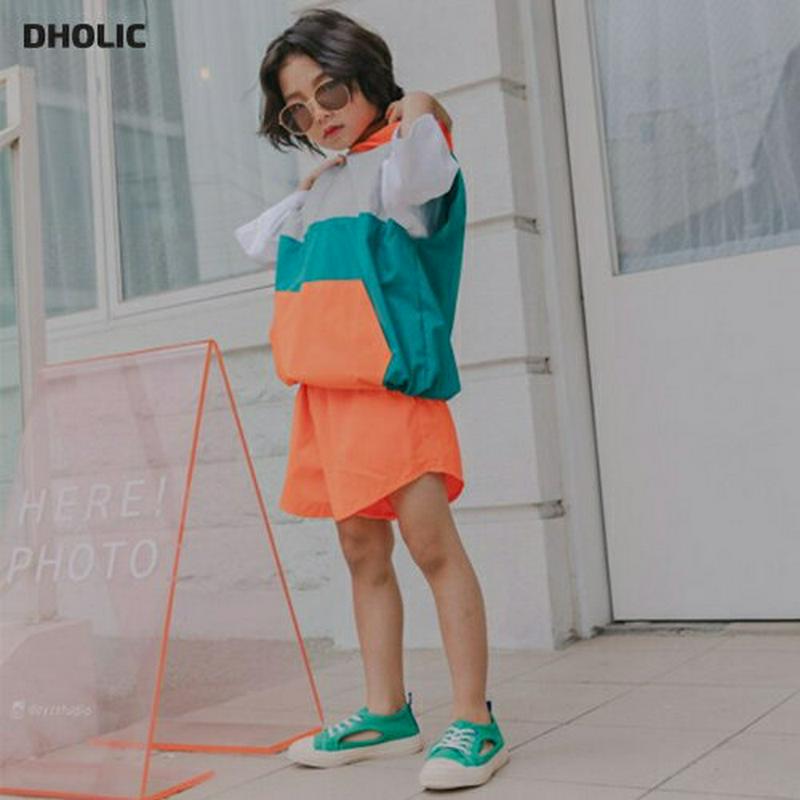 【新作10%OFF】ネオンアノラック&パンツSET・u03758・キッズ 【3~8才】【SET】【韓国 ファッション セットアッ