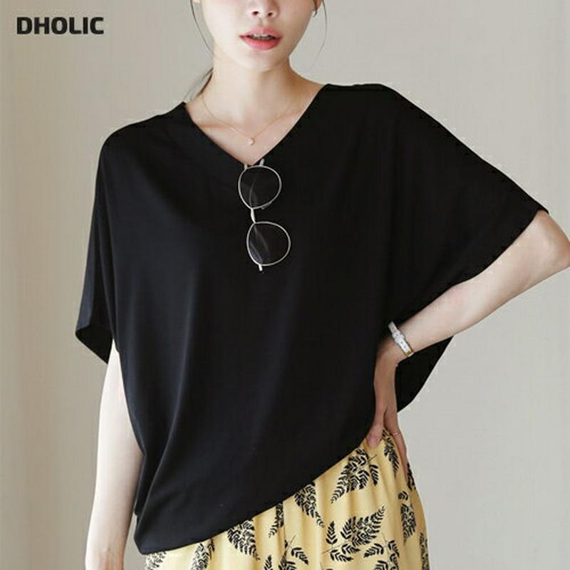 【新作10%OFF】VネックドルマンTシャツ・全4色・b62885 レディース【tops】【韓国 ファッション トップス Tシャ