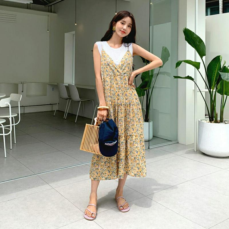 【新作10%OFF】フローラルキャミワンピース・全3色・t60119 レディース【ops】【韓国 ファッション ワンピース ロン