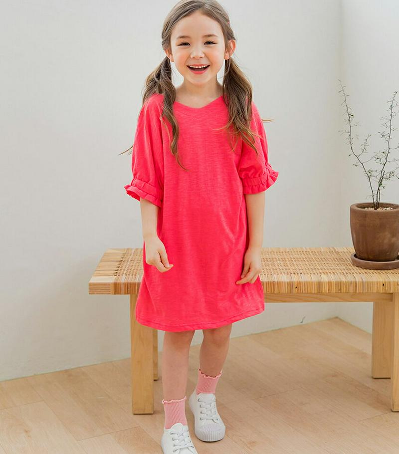 【新作10%OFF】バックリボンワンピース・p003573 キッズ【3~8才】【ops】【ワンピース ミディ丈 ミディワンピース