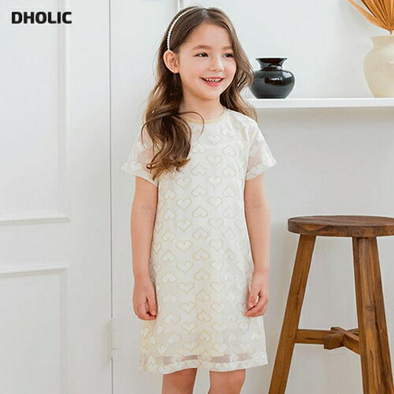 【新作10%OFF】ハート柄ワンピース・p003554 キッズ【3~8才】【ops】【ワンピース ミディ丈 ミディワンピース ハ