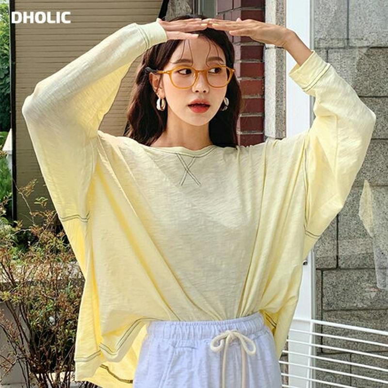 【新作10%OFF】VガゼットステッチTシャツ・全3色・t60108 レディース【tops】【韓国 ファッション トップス Tシ