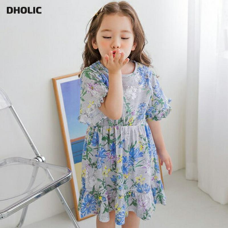 【新作10%OFF】フローラルワンピース(グレー)・p003450 キッズ【3~8才】【ops】【ワンピース ミディ丈 ミディワ