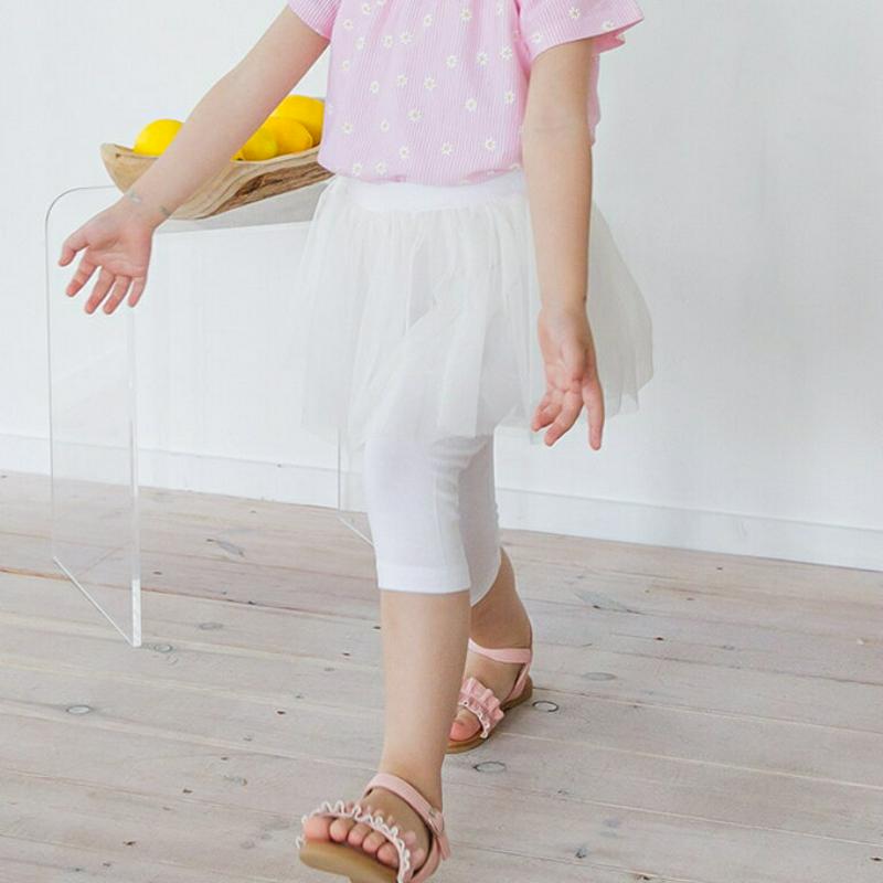【新作10%OFF】チュールスカートレギンス(ホワイト)・p003670 キッズ【3~8才】【pt】【レギンス パンツ ズボン 