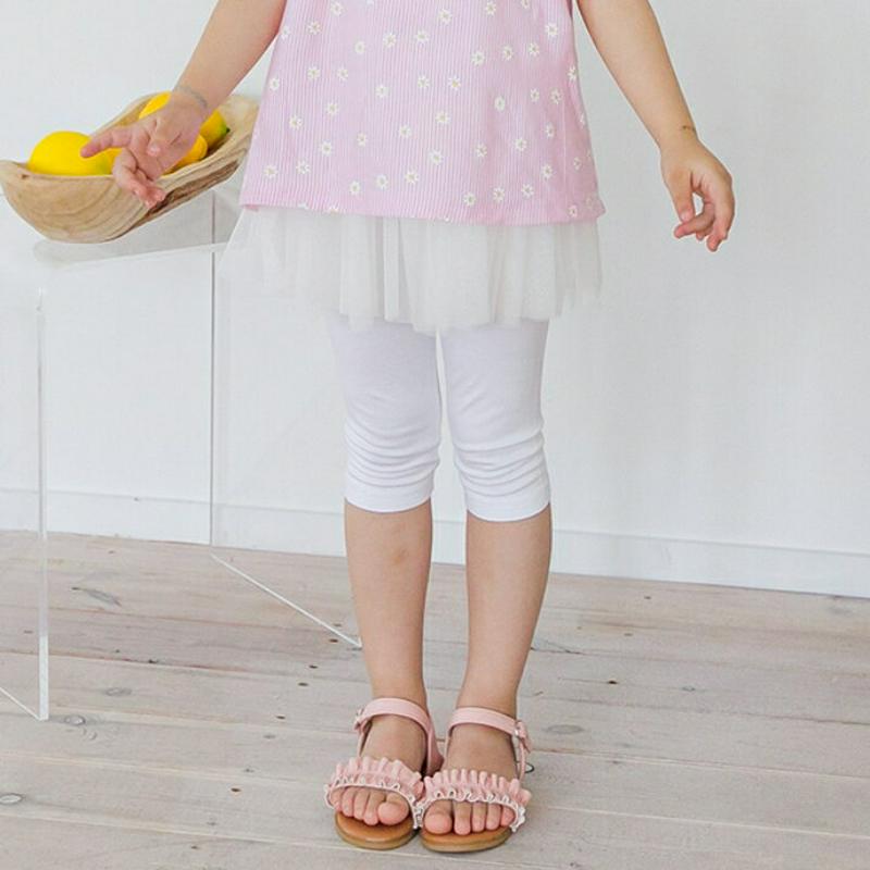 【新作10%OFF】チュールスカートレギンス(ホワイト)・p003670 キッズ【3~8才】【pt】【レギンス パンツ ズボン 