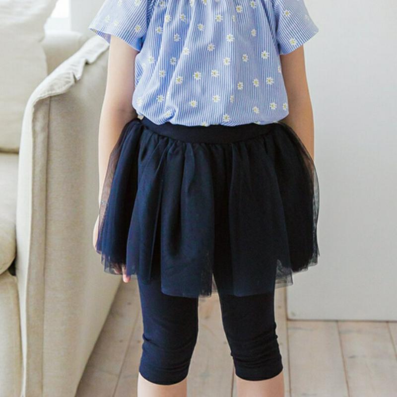 【新作10%OFF】チュールスカートレギンス(ネイビー)・p003539 キッズ【3~8才】【pt】【レギンス パンツ ズボン 