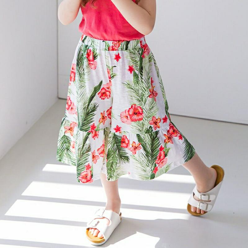 【新作10%OFF】トロピカルワイドパンツ(レッド)・p003664 キッズ【3~8才】【pt】【ワイドパンツ ワイド パンツ 