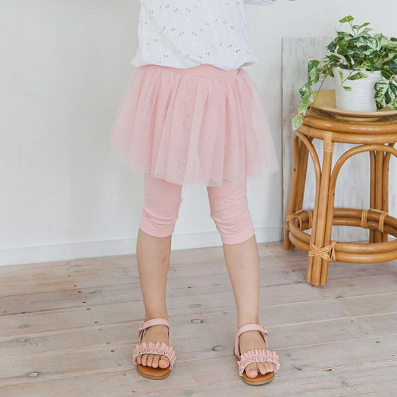 【新作10%OFF】チュールスカートレギンス(ピンク)・p003538 キッズ【3~8才】【pt】【レギンス パンツ ズボン ス