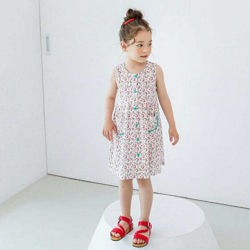 【新作10%OFF】ラウンドネックスリーブレスワンピース(レッド)・p003436 キッズ【3~8才】【ops】【ワンピース ス