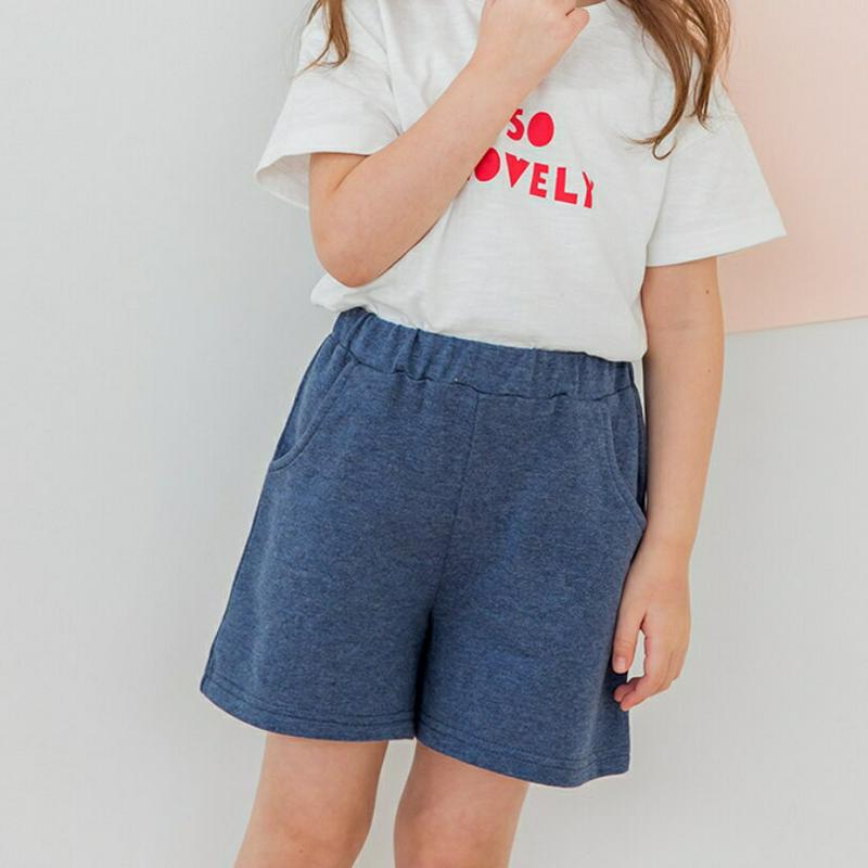【新作10%OFF】コットンショートパンツ(ブルー)・p003669 キッズ【3~8才】【pt】【パンツ ショートパンツ ショー