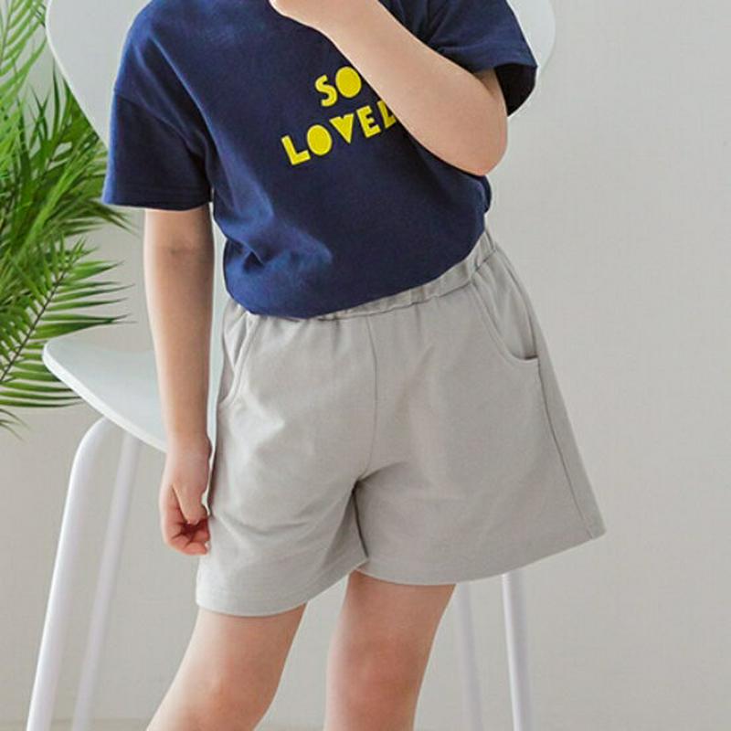 【新作10%OFF】コットンショートパンツ(グレー)・p003668 キッズ【3~8才】【pt】【ショートパンツ パンツ ズボン