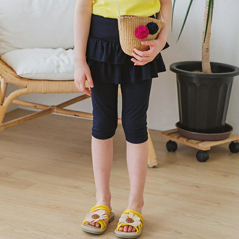 【新作10%OFF】ダブルフリルスカートレギンス(ネイビー)・p003662 キッズ【3~8才】【pt】【スカートレギンス スカ