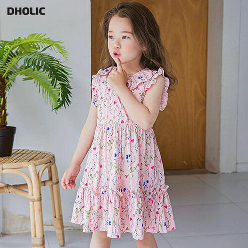 【新作10%OFF】花柄フリルラインワンピース(ピンク)・p003446 キッズ【3~8才】【ops】【ワンピース ミディ丈 ミ