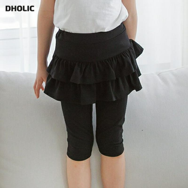 【新作10%OFF】ダブルフリルスカートレギンス(ブラック)・p003663 キッズ【3~8才】【pt】【スカートレギンス スカ