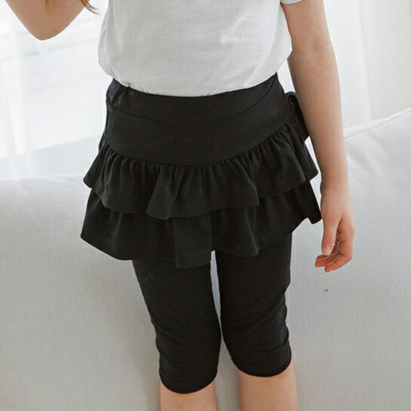 【新作10%OFF】ダブルフリルスカートレギンス(ブラック)・p003663 キッズ【3~8才】【pt】【スカートレギンス スカ