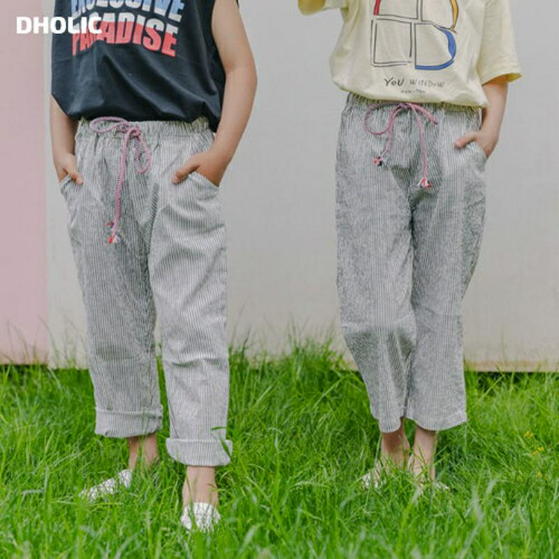 【新作10%OFF】ストライプテーパードパンツ u03769・キッズ 【3~8才】【pt】【韓国 ファッション ボトムス パンツ