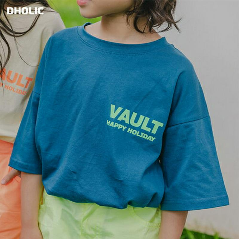 【新作10%OFF】VaultレタリングTシャツ u03739・キッズ 【3~8才】【tops】【韓国 ファッション トップス 