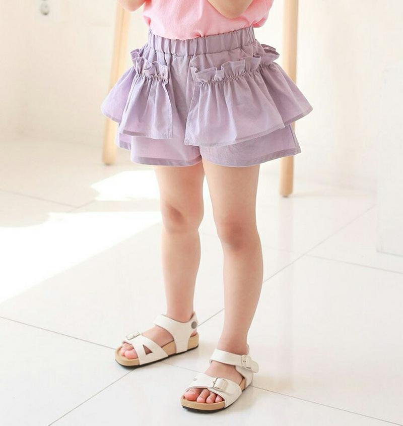 【新作10%OFF】ラッフルショート丈パンツ u03613・キッズ 【3~8才】【pt】【韓国 ファッション ボトムス パンツ 