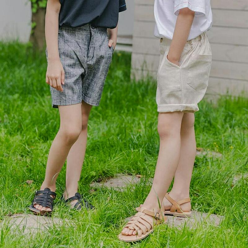 【新作10%OFF】バックゴムリネン混ショートパンツ・u03764 キッズ【3~8才】【pt】【パンツ ショートパンツ ショーパ