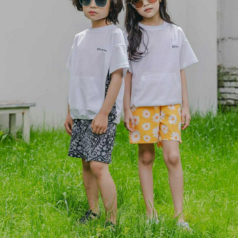 【新作10%OFF】2TYPEマフポケットTシャツ&パンツSET u03772・キッズ 【3~8才】【SET】【韓国 ファッショ