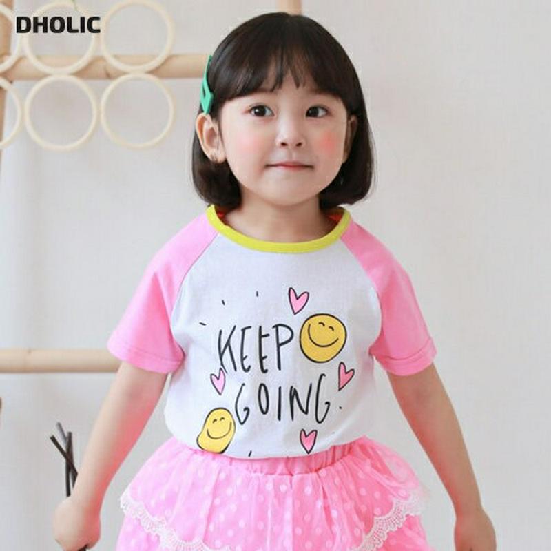 【新作10%OFF】SMILEラグランスリーブTシャツ u157779・キッズ 【3~8才】【tops】【韓国 ファッション ト