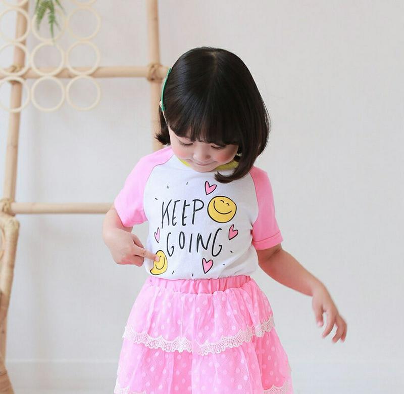 【新作10%OFF】SMILEラグランスリーブTシャツ u157779・キッズ 【3~8才】【tops】【韓国 ファッション ト