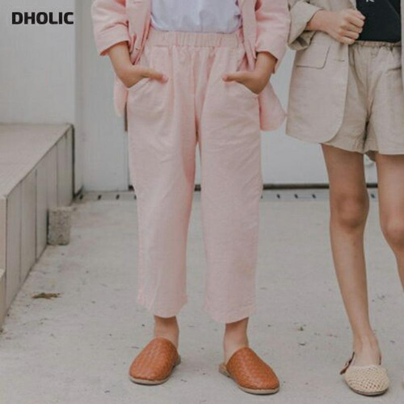 【新作10%OFF】リネン混パンツ・u03748 キッズ【3~8才】【pt】【パンツ ズボン ロングパンツ 長ズボン リネン 単