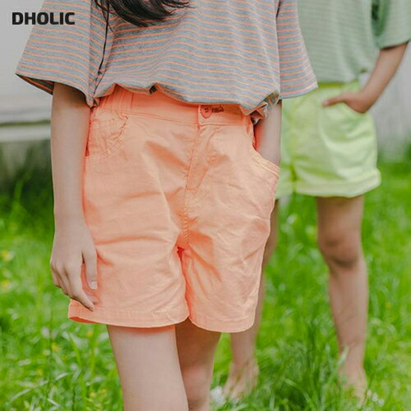 【新作10%OFF】カラーハーフパンツ u03749・キッズ 【3~8才】【pt】【韓国 ファッション ボトムス パンツ ハーフ