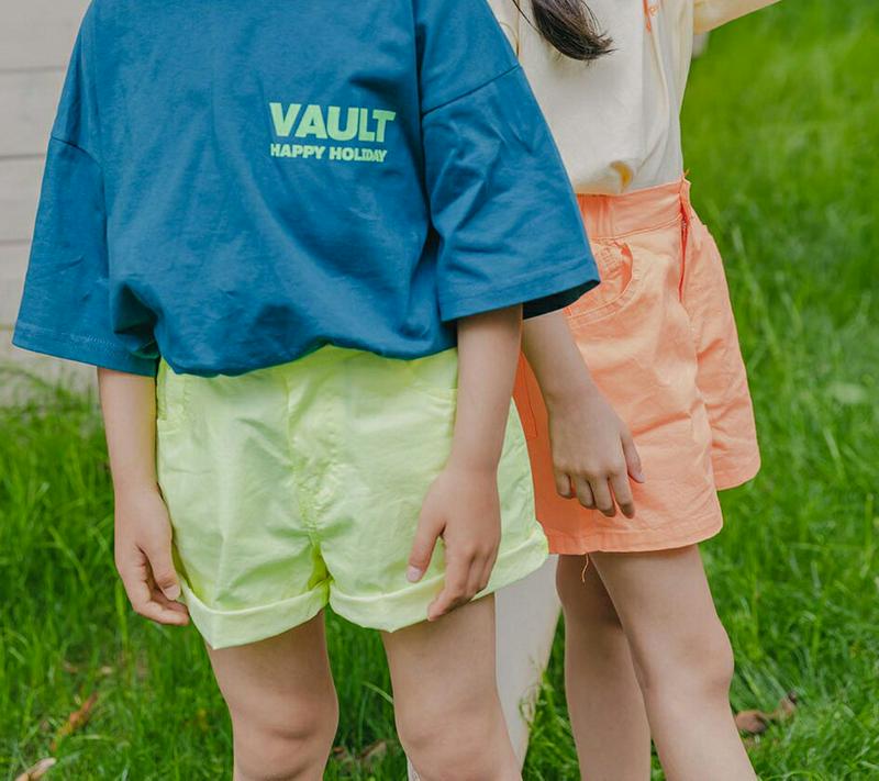 【新作10%OFF】カラーハーフパンツ u03749・キッズ 【3~8才】【pt】【韓国 ファッション ボトムス パンツ ハーフ