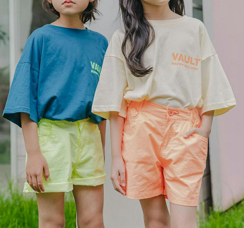 【新作10%OFF】カラーハーフパンツ u03749・キッズ 【3~8才】【pt】【韓国 ファッション ボトムス パンツ ハーフ