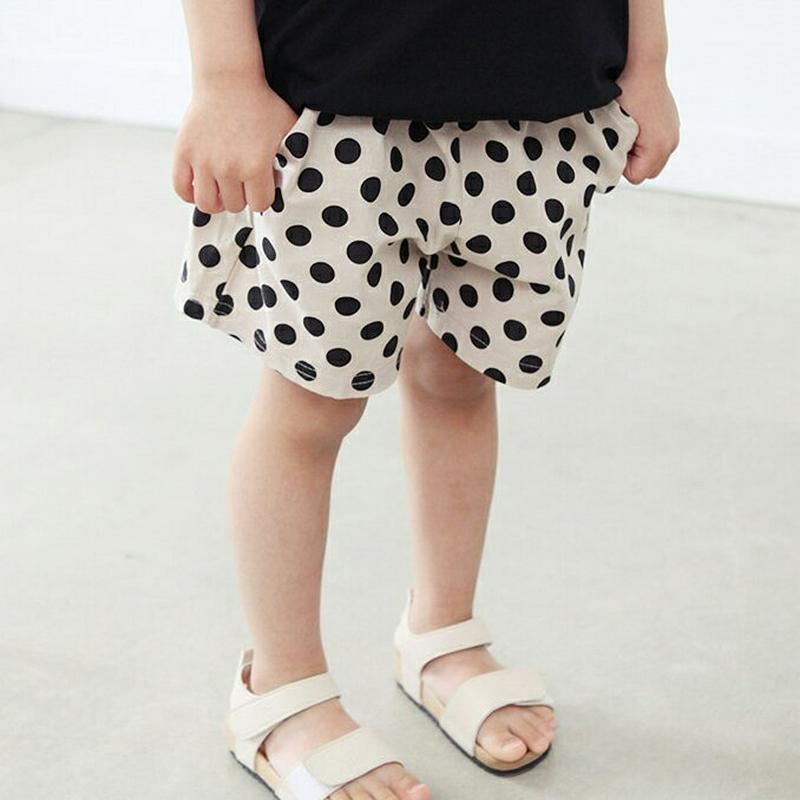 ドット柄ハーフパンツ p003273・キッズ 【3~8才】【pt】【韓国 ファッション ボトムス パンツ ハーフ ショート 半ズボン 短パン ウエストゴム コットン100 女の子 男の子 ドット ラテカラー パターン 子供 子供服 小学生 ジュニア 夏】【KIDS】