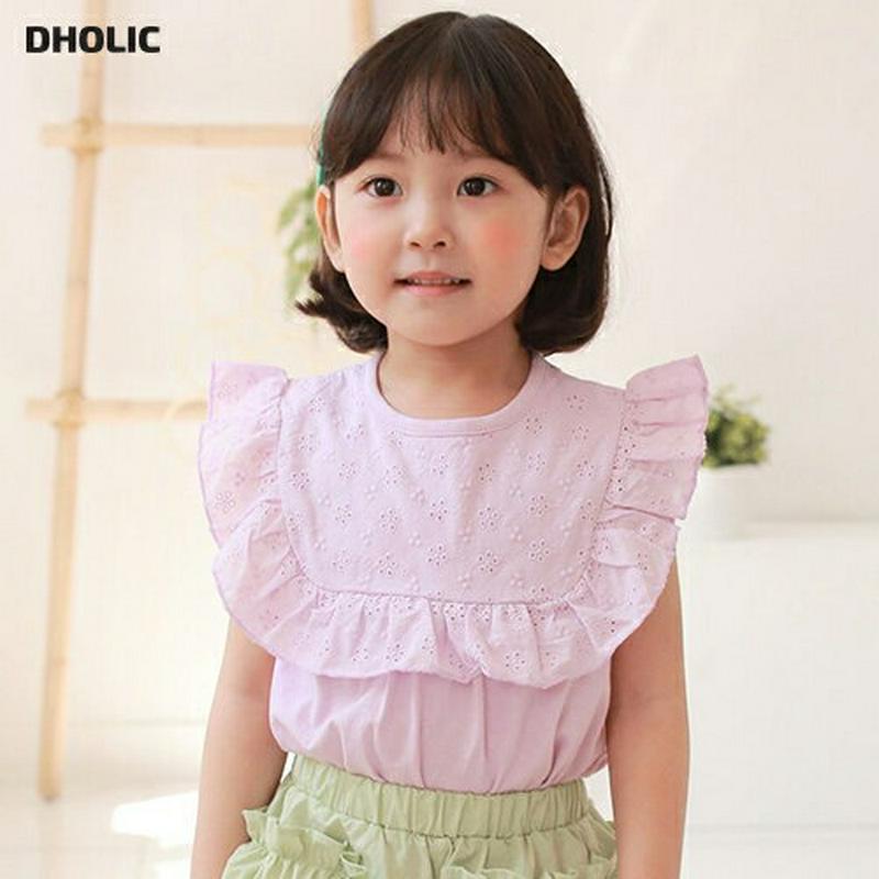 【新作10%OFF】フリルスクエアラインTシャツ u03616・キッズ 【3~8才】【tops】【韓国 ファッション トップス 