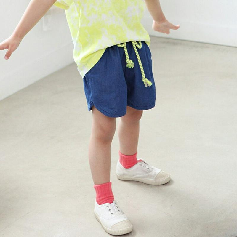 ネオンストリングパンツ p003267・キッズ 【3~8才】【pt】【韓国 ファッション ボトムス パンツ ハーフ ショート 半ズボン 短パン ウエストゴム 無地 コットン100 女の子 男の子 子供 子供服 小学生 ジュニア 夏】【KIDS】