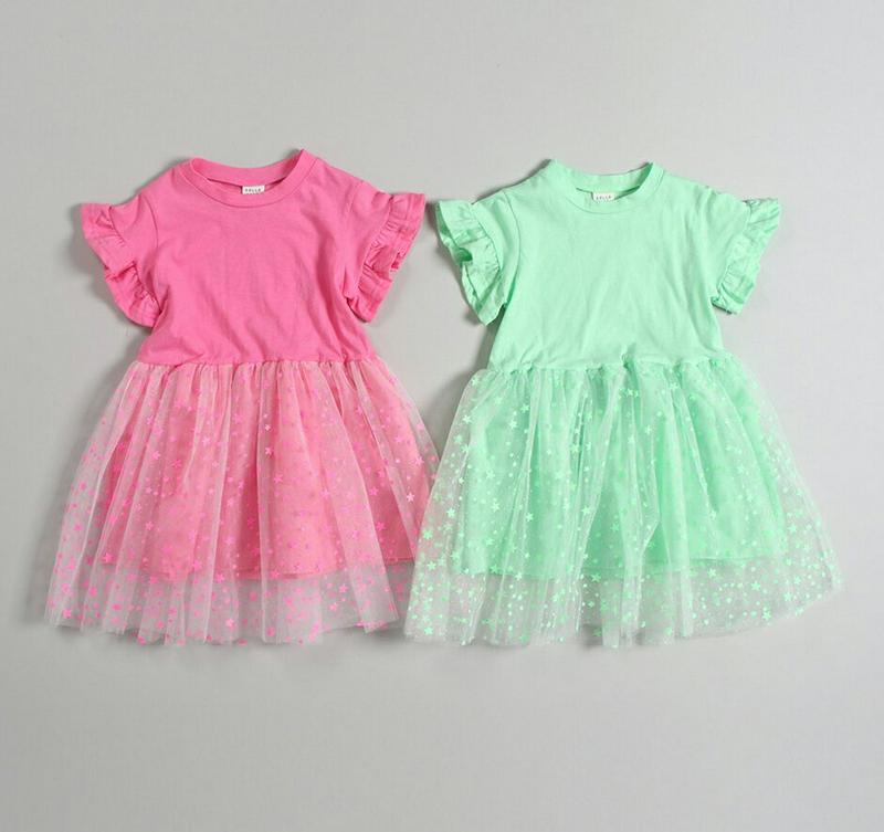 【新作10%OFF】スターチュールワンピース u03624・キッズ 【3~8才】【ops】【韓国 ファッション ワンピース ロン