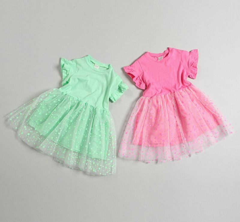 【新作10%OFF】スターチュールワンピース u03624・キッズ 【3~8才】【ops】【韓国 ファッション ワンピース ロン