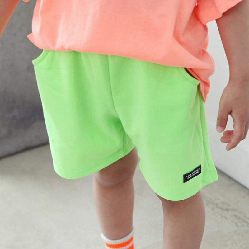 ネオンカラーハーフパンツ p003268・キッズ 【3~8才】【pt】【韓国 ファッション ボトムス パンツ ハーフ ショート 半ズボン 短パン ウエストゴム コットン100 女の子 男の子 無地 ネオン 子供 子供服 小学生 ジュニア 夏】【KIDS】
