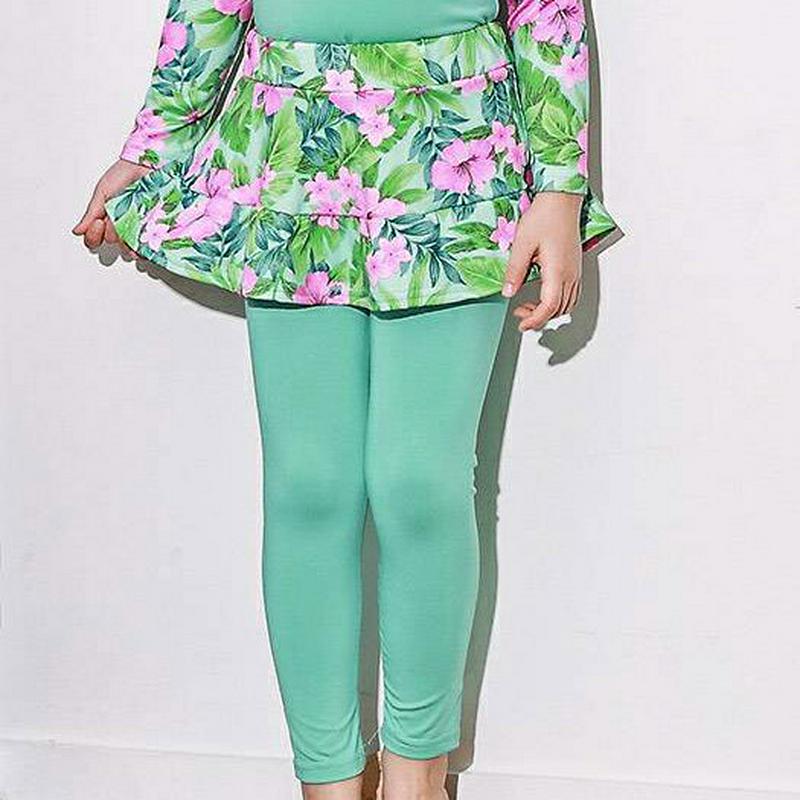 フローラルスカートスイムレギンス p003430・キッズ 【3~8才】【bw】【韓国 ファッション 水着 ラッシュガード スイムウェア 水遊び プール 海 日焼け防止 日除け 速乾 単品 ロング パンツ レギンス スカート 花柄 子供 子供服 ジュニア 夏】【KIDS】