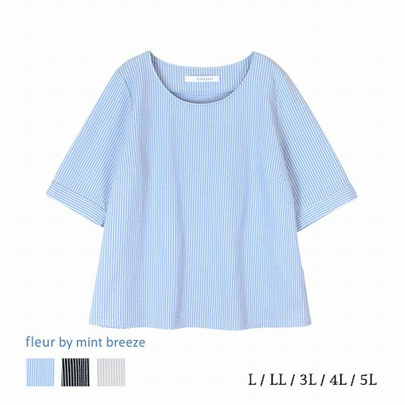 バックぺプラムカットソー【ＬＬ～５Ｌ】（フルールバイミントブリーズ/fleur by mint breeze）