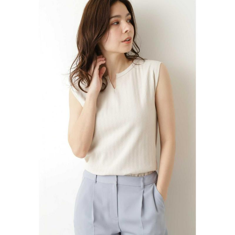 ランダムリブキーネックプルオーバー（NATURAL BEAUTY BASIC／ナチュラルビューティー ベーシック）