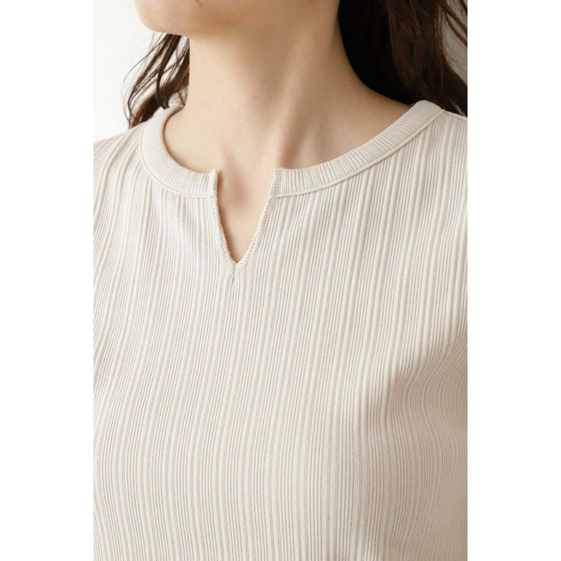 ランダムリブキーネックプルオーバー（NATURAL BEAUTY BASIC／ナチュラルビューティー ベーシック）