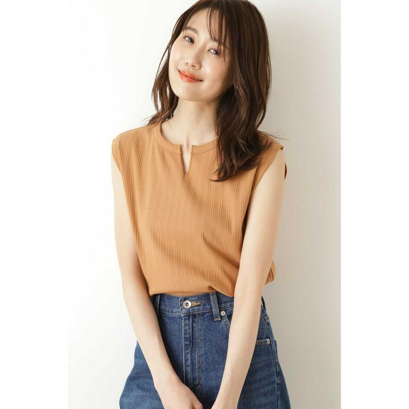 ランダムリブキーネックプルオーバー（NATURAL BEAUTY BASIC／ナチュラルビューティー ベーシック）