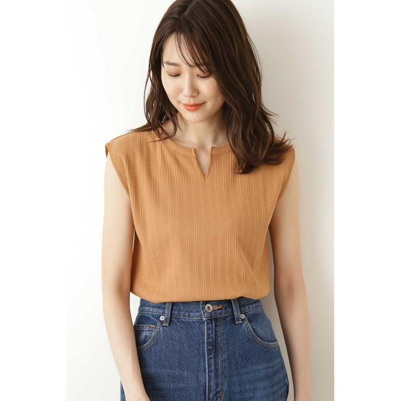 ランダムリブキーネックプルオーバー（NATURAL BEAUTY BASIC／ナチュラルビューティー ベーシック）