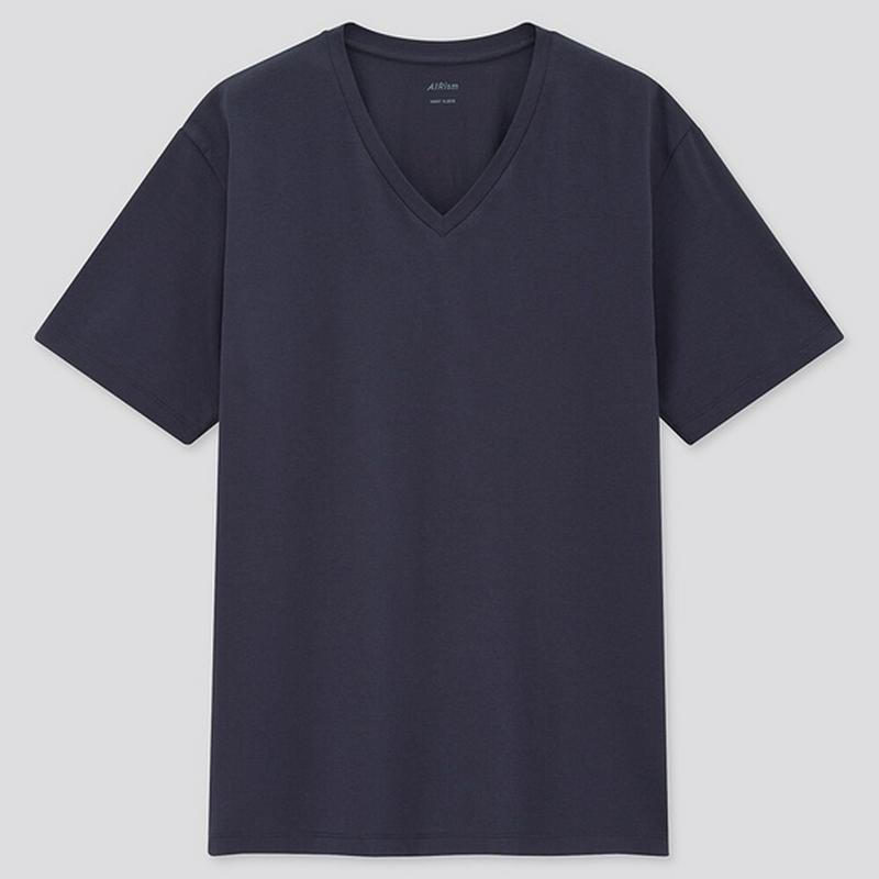 エアリズムコットンVネックTシャツ（半袖）
