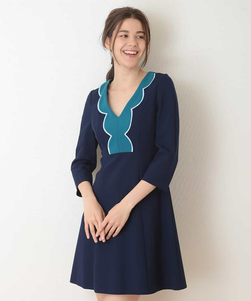 TOILE DOUBLE カラーブロックドレス