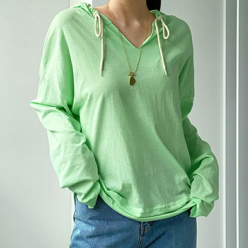 【新作10%OFF】ドロストルーズフーディ・全4色・t62933 レディース【tops】【韓国 ファッション トップス Tシャツ