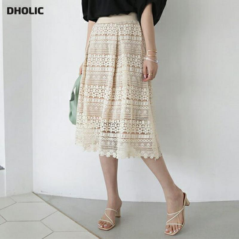 【新作10%OFF】タックレーススカート・全3色・b62937 レディース【sk】【韓国 ファッション スカート ミディ丈 ミデ