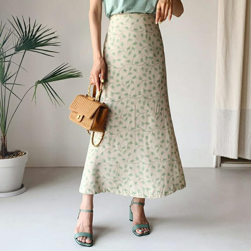 【新作10%OFF】フローラルパターンスカート・全2色・t60208 レディース【sk】【韓国 ファッション スカート ロング 