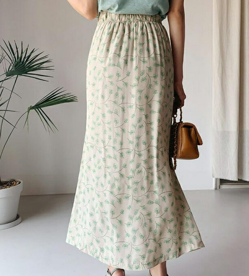 【新作10%OFF】フローラルパターンスカート・全2色・t60208 レディース【sk】【韓国 ファッション スカート ロング 