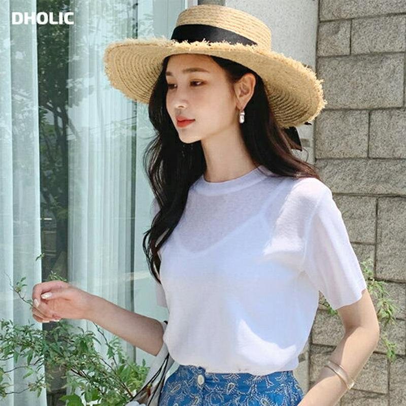 【新作10%OFF】シアーショートスリーブニット・全5色・t60192 レディース【tops】【韓国 ファッション トップス ニ